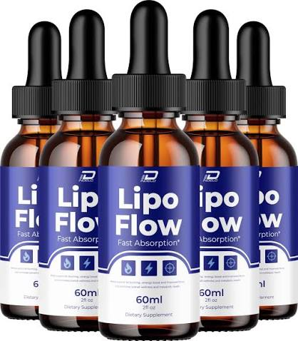 Several Lipo Flow 60ml dropper bottles